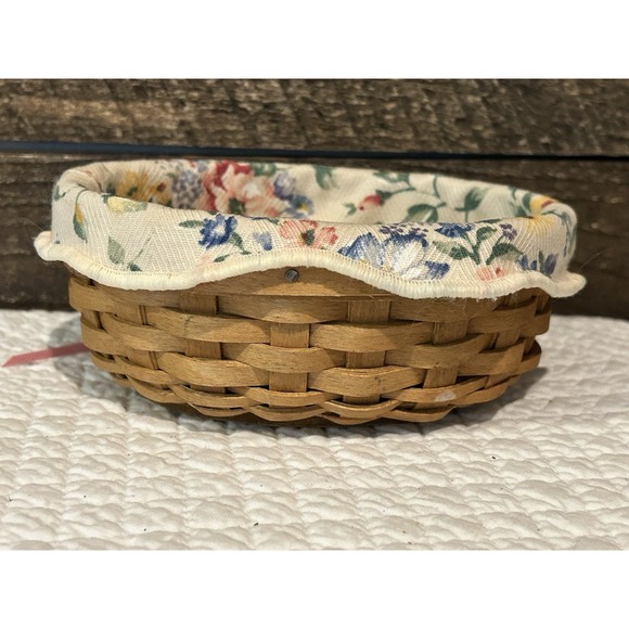 Longaberger Basket Floral Fabric Liner & Protector w/Hope Pin 2003. - Picture 4 of 8